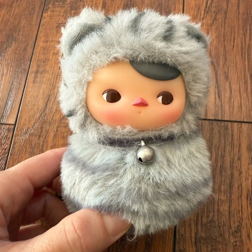 POP MART PUCKY Roly Poly Kitty Series Vinyl Plush Gray Tabby NO BOX